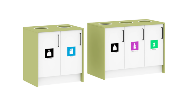 Kildesorteringssystem, 2, 3 eller 4 beholdere
