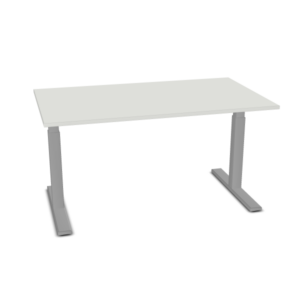 Arbeidsbord 120x80 cm EL understell sølv. Hvit laminat plate