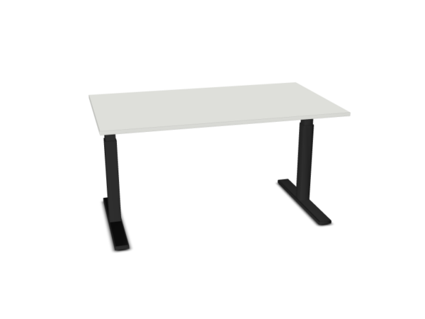 Arbeidsbord 120x80 cm EL understell sølv. Hvit laminat plate - Bilde 4